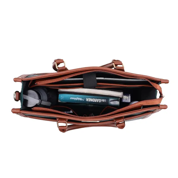 Blue_And_Tan_Pu_Premium_Laptop_Tote_Bag_For_Women