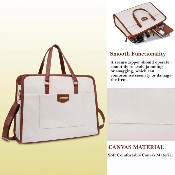Beige_And_Tan_Canvas_Premium_Laptop_Tote_Bag_For_Women