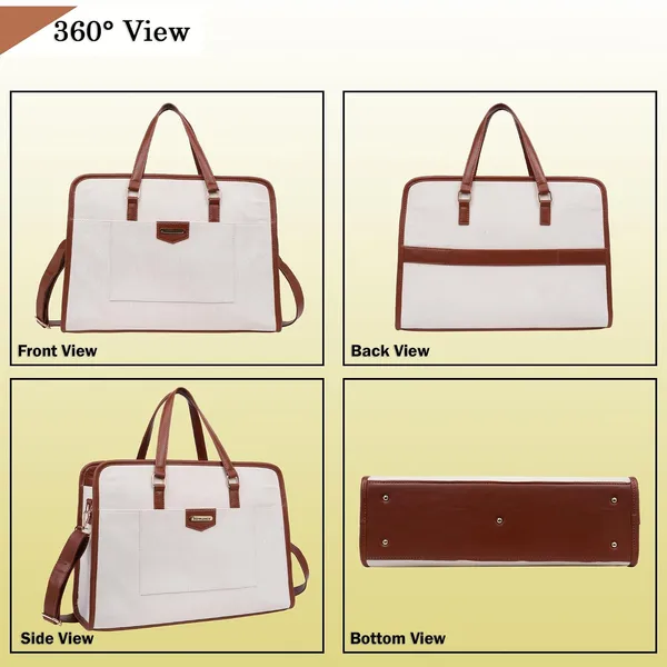 Beige_And_Tan_Canvas_Premium_Laptop_Tote_Bag_For_Women