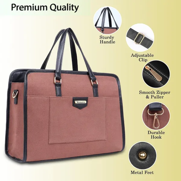 Brown_And_Black_Canvas_Premium_Laptop_Tote_Bag_For_Women
