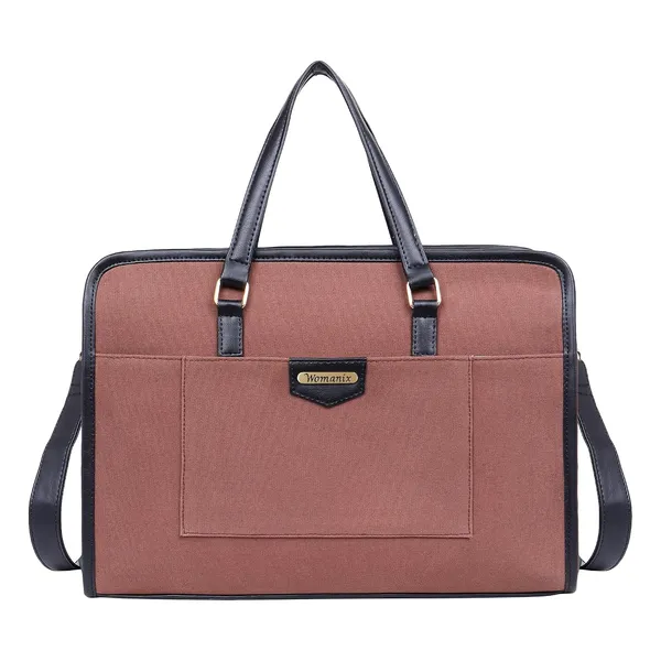 Brown_And_Black_Canvas_Premium_Laptop_Tote_Bag_For_Women