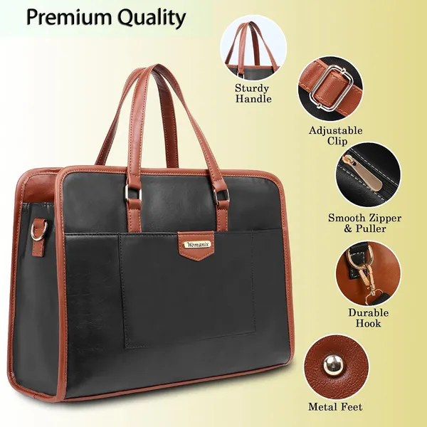 Black_And_Tan_Pu_Premium_Laptop_Tote_Bag_For_Women