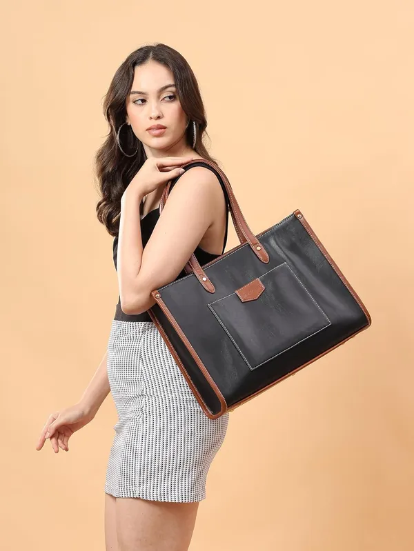 Black_And_Tan_Pu_Premium_Laptop_Tote_Bag_For_Women