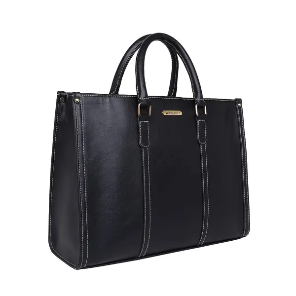 Black_Pu_Premium_Laptop_Tote_Bag_For_Women
