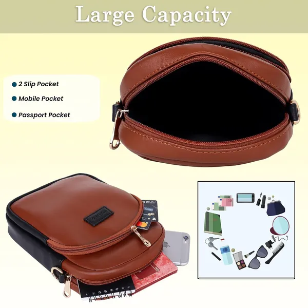 Tan_And_Black_Pu_Premium_Sling_Bag_For_Women