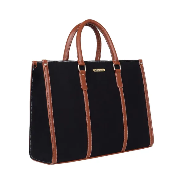Black_And_Tan_Canvas_Premium_Laptop_Tote_Bag_For_Women