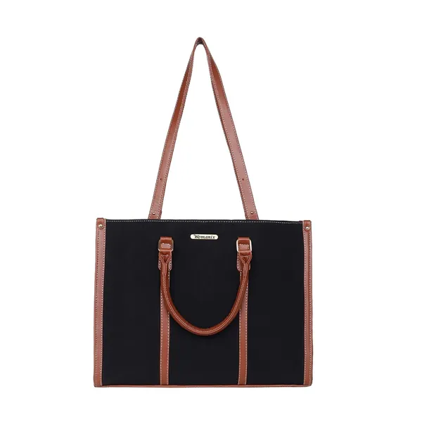 Black_And_Tan_Canvas_Premium_Laptop_Tote_Bag_For_Women