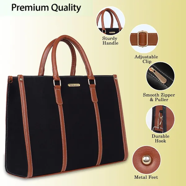 Black_And_Tan_Canvas_Premium_Laptop_Tote_Bag_For_Women