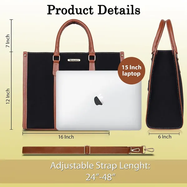 Black_And_Tan_Canvas_Premium_Laptop_Tote_Bag_For_Women