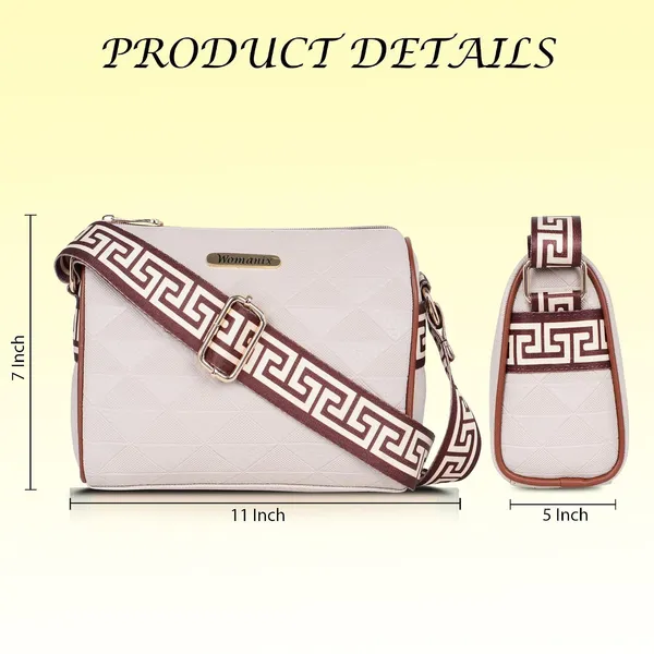 Beige_And_Tan_Pu_Premium_Sling_Bag_For_Women