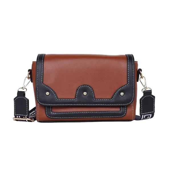Tan_And_Black_Pu_Premium_Sling_Bag_For_Women