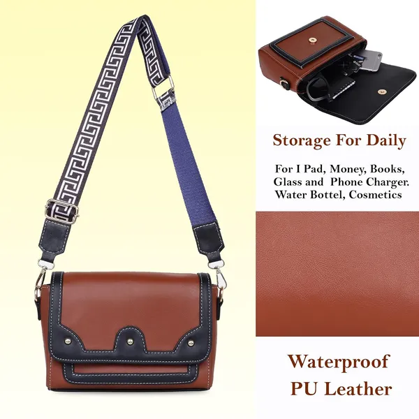 Tan_And_Black_Pu_Premium_Sling_Bag_For_Women