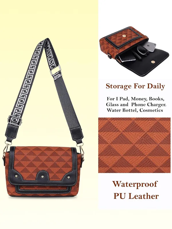 Tan_And_Black_Pu_Premium_Sling_Bag_For_Women