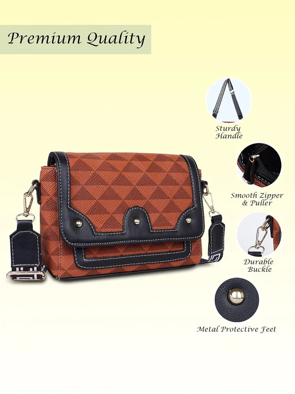 Tan_And_Black_Pu_Premium_Sling_Bag_For_Women