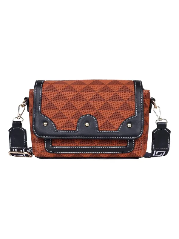 Tan_And_Black_Pu_Premium_Sling_Bag_For_Women