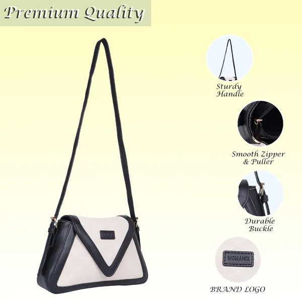Beige_And_Black_Pu_Premium_Sling_Bag_For_Women