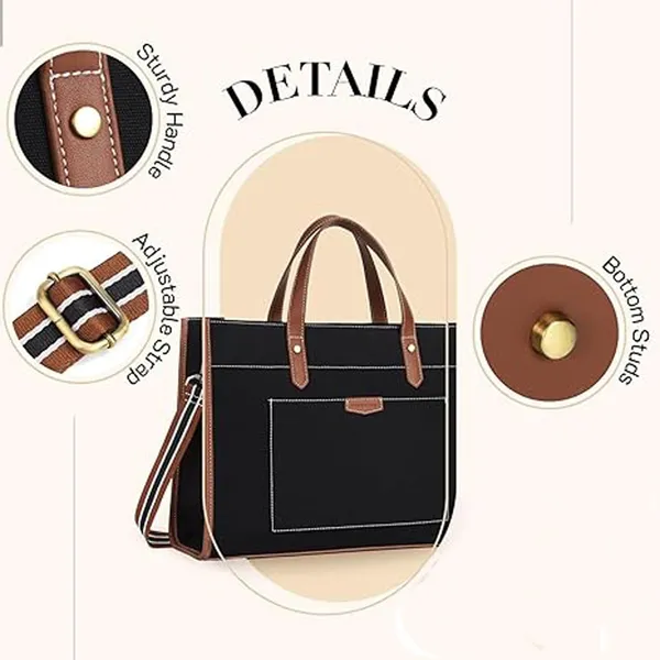 Black_And_Tan_Canvas_Premium_Laptop_Tote_Bag_For_Women
