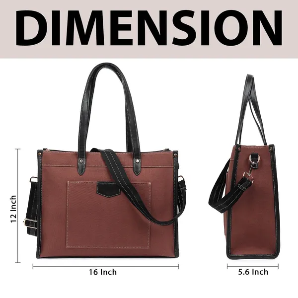 Brown_And_Black_Canvas_Premium_Laptop_Tote_Bag_For_Women