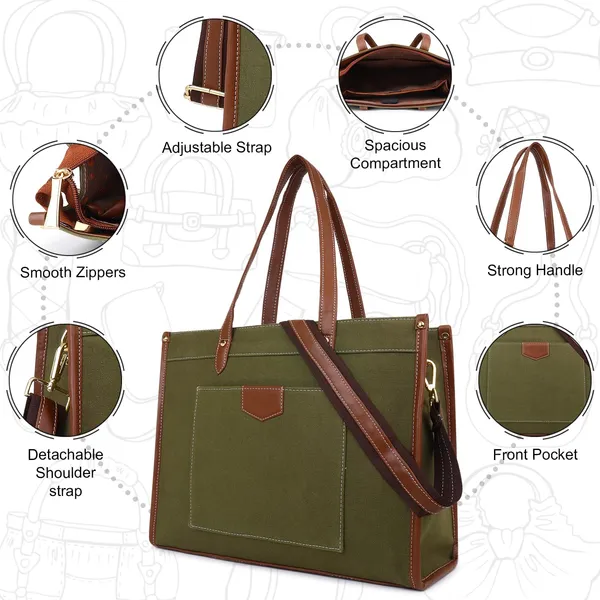 Green_And_Tan_Canvas_Premium_Laptop_Tote_Bag_For_Women