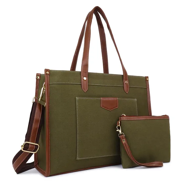Green_And_Tan_Canvas_Premium_Laptop_Tote_Bag_For_Women