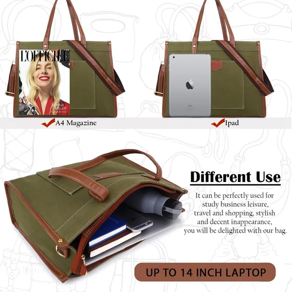 Green_And_Tan_Canvas_Premium_Laptop_Tote_Bag_For_Women