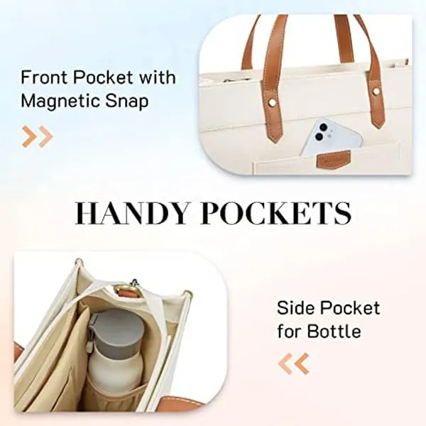 Beige_And_Tan_Canvas_Premium_Laptop_Tote_Bag_For_Women