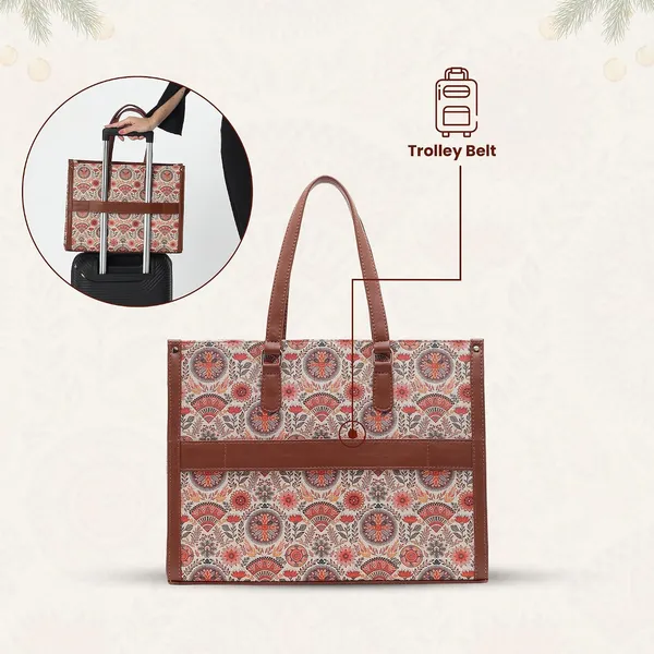 White_And_Peach_Jute_Premium_Laptop_Tote_Bag_For_Women