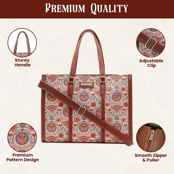 White_And_Peach_Jute_Premium_Laptop_Tote_Bag_For_Women