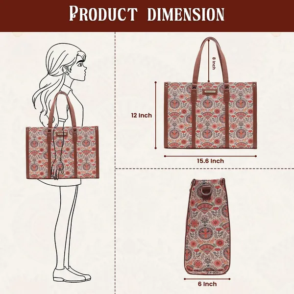 White_And_Peach_Jute_Premium_Laptop_Tote_Bag_For_Women
