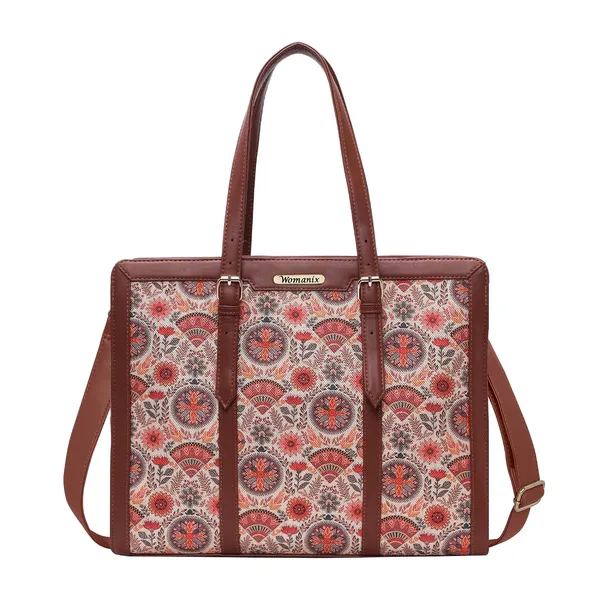 White_And_Peach_Jute_Premium_Laptop_Tote_Bag_For_Women