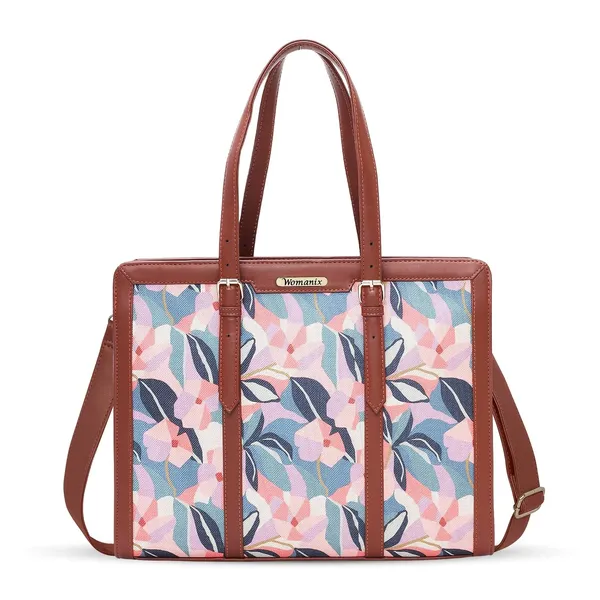 Peach_And_Sky_Blue_Jute_Premium_Laptop_Tote_Bag_For_Women