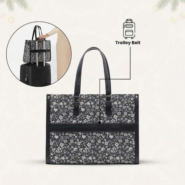 Black_And_White_Jute_Premium_Laptop_Tote_Bag_For_Women