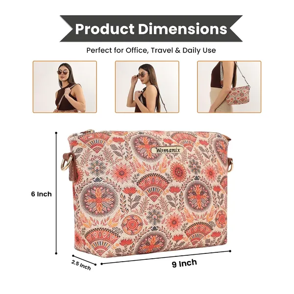 White_And_Peach_Jute_Premium_Sling_Bag_For_Women