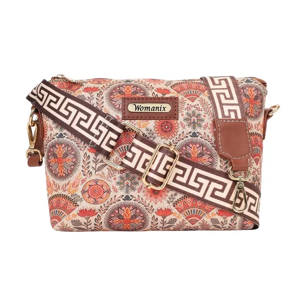 White_And_Peach_Jute_Premium_Sling_Bag_For_Women