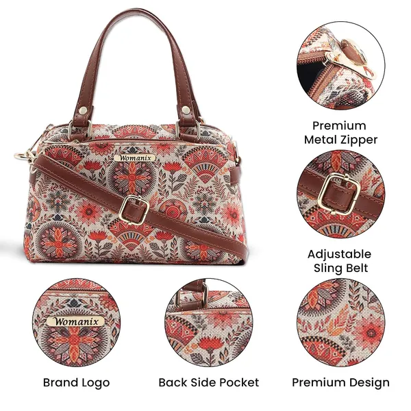 White_And_Peach_Jute_Premium_Sling_Bag_For_Women