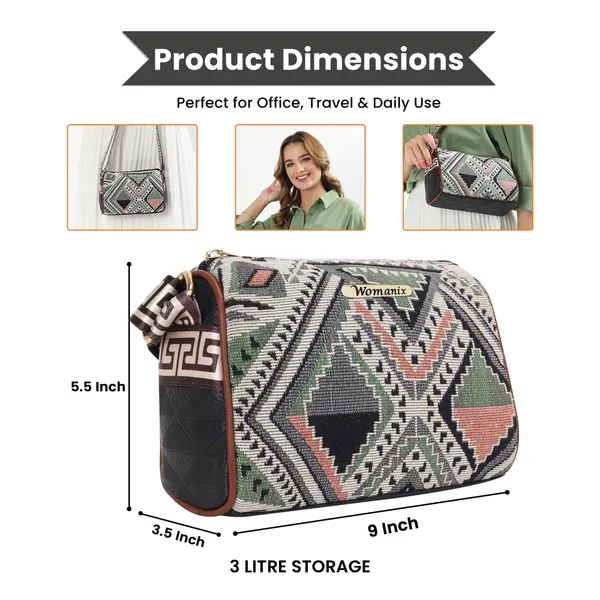 Green_And_Black_Jute_Premium_Sling_Bag_For_Women