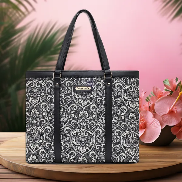 Black_White_Jute_Premium_Handbag/Shoulder_Bag_For_Women