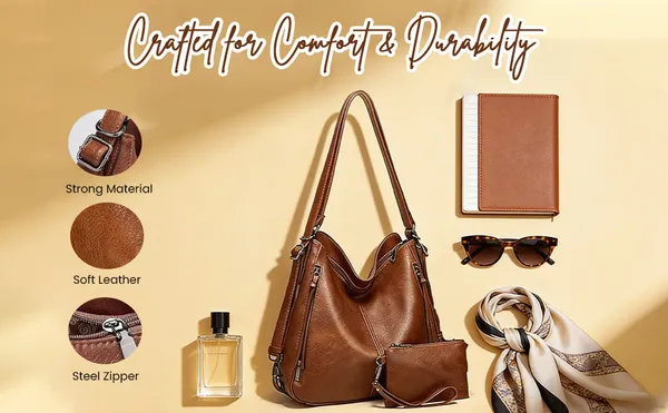 Tan_PU_Premium_Shoulder_Bag_For_Women