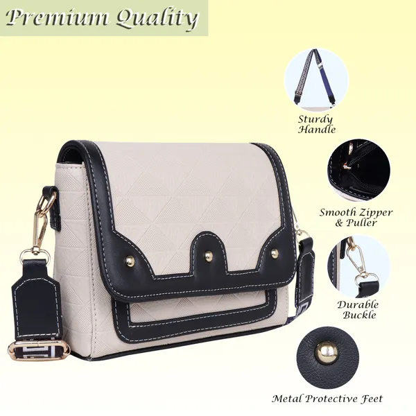 Beige_And_Black_Pu_Premium_Sling_Bag_For_Women