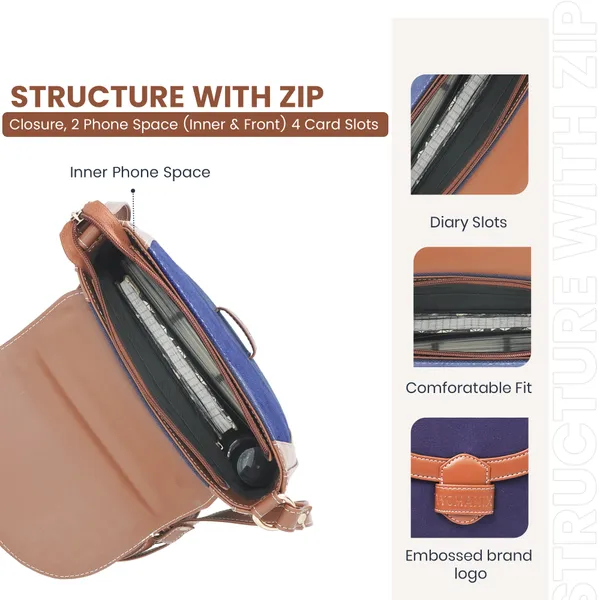 Blue_And_Tan_Canvas_Premium_Sling_Bag_For_Women