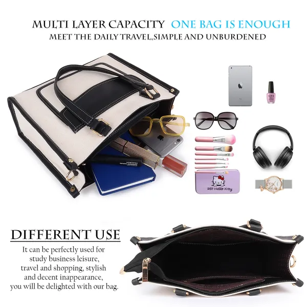 Beige_And_Black_Canvas_Premium_Handbag_For_Women