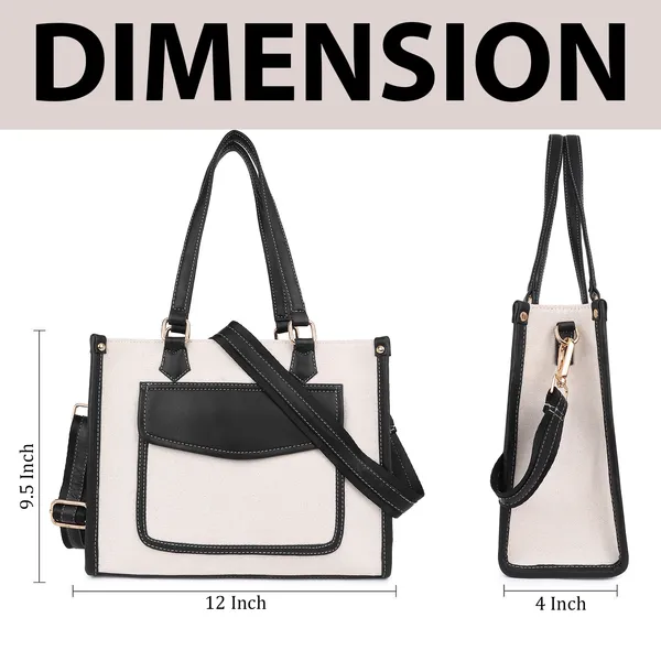 Beige_And_Black_Canvas_Premium_Handbag_For_Women