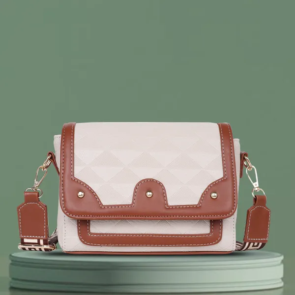Beige_And_Tan_Pu_Premium_Sling_Bag_For_Women