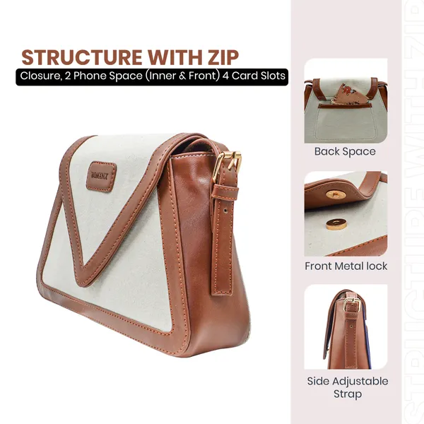Beige_And_Tan_Canvas_Premium_Sling_Bag_For_Women
