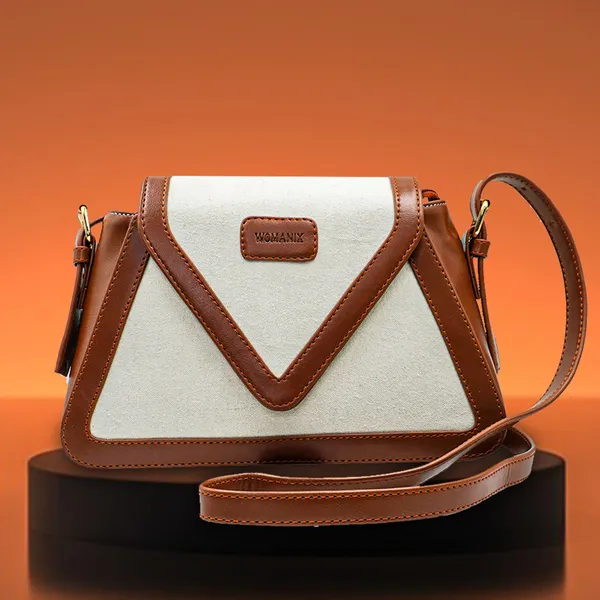 Beige_And_Tan_Canvas_Premium_Sling_Bag_For_Women