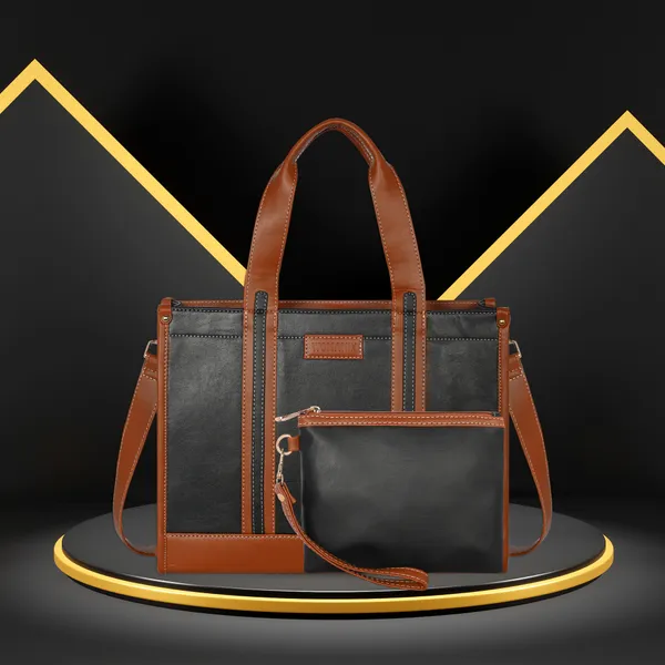 Black_And_Tan_Pu_Premium_Laptop_Tote_Bag_For_Women
