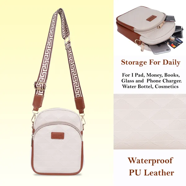 Beige_And_Tan_Pu_Premium_Sling_Bag_For_Women