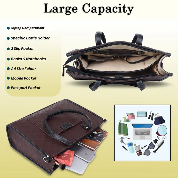 Brown_And_Black_Pu_Premium_Laptop_Tote_Bag_For_Women
