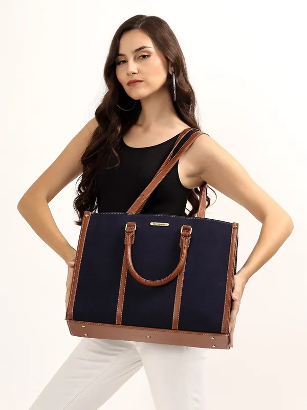 Blue_And_Tan_Canvas_Premium_Laptop_Tote_Bag_For_Women