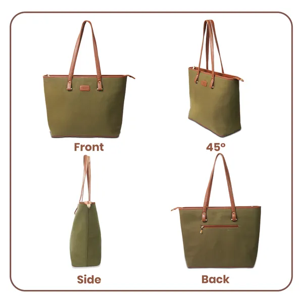 Green_And_Tan_Canvas_Premium_Handbag_And_Shoulder_Bag_For_Women